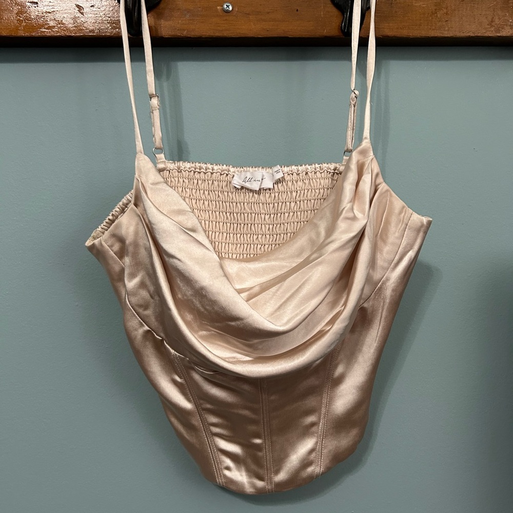 Silk crop corset top